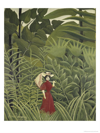 Henri Rousseau Woman with an Umbrella in an Exotic Forest